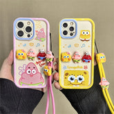 3D SpongeBob & Patrick Case with Strap for iPhone